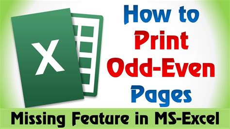 How to Print Odd Or Even Pages In Excel 2007, 2010, .